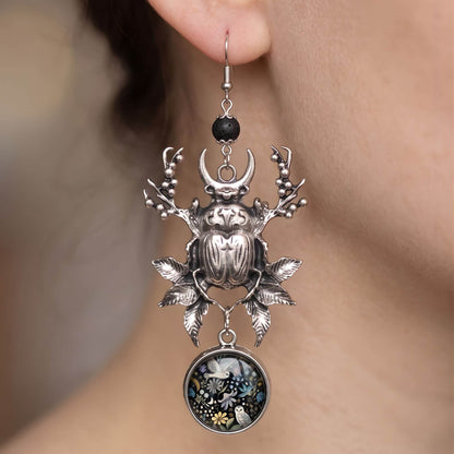 Ohrhänger "Skarabäus" Antik-Silber | MY KLIQ Basis (18mm)