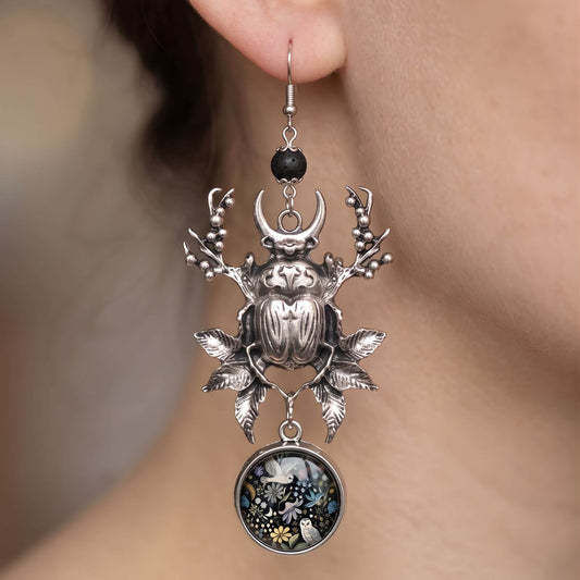 Ohrhänger "Skarabäus" Antik-Silber | MY KLIQ Basis (18mm)