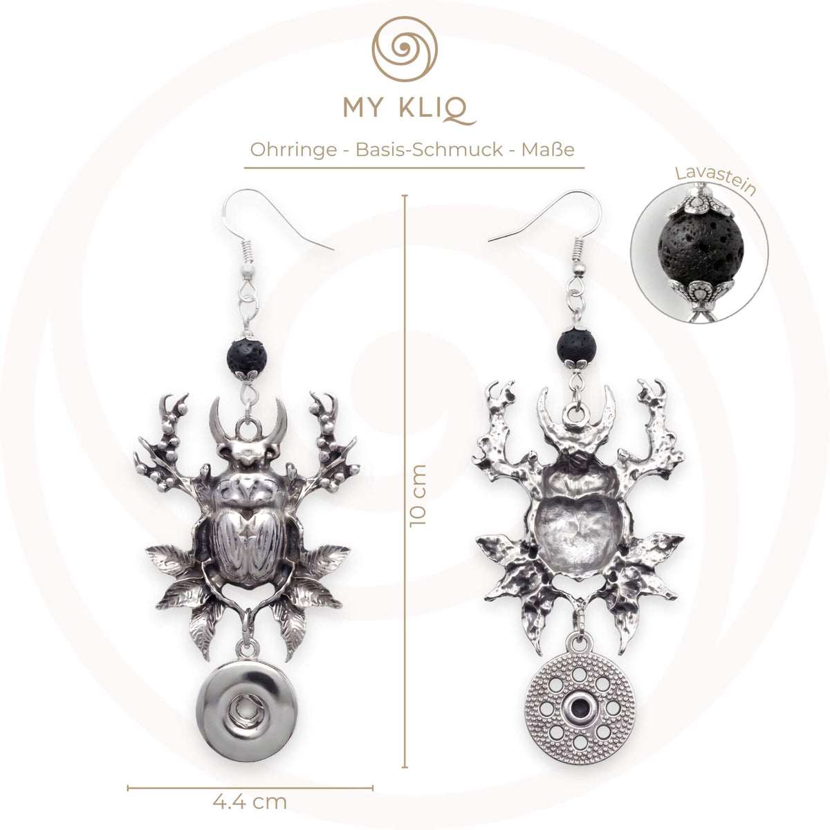 Ohrhänger "Skarabäus" Antik-Silber | MY KLIQ Basis (18mm)