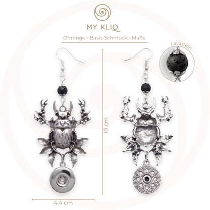 Ohrhänger "Skarabäus" Antik-Silber | MY KLIQ Basis (18mm)