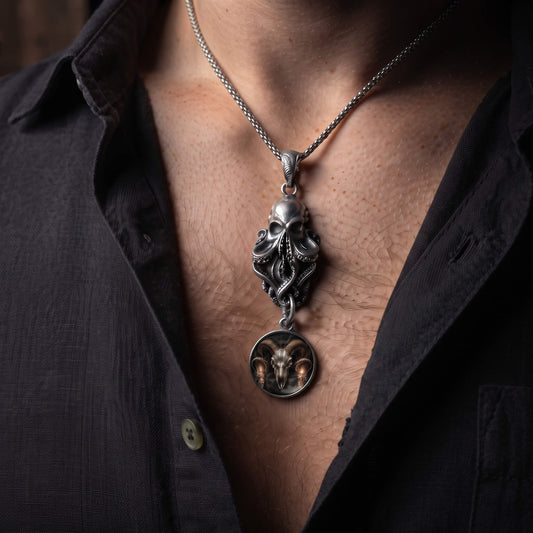 Kette „Kraken-Schädel“ Antik-Silber | MY KLIQ Basis (18mm)